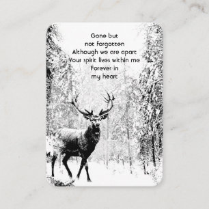 Memorial Foto Prayer Stag Deer Forest Winter Wild Visitekaartje
