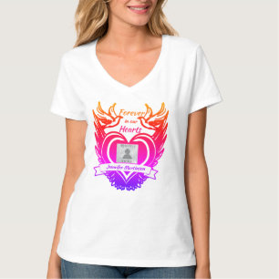 Memorial  Foto toevoegen met Angel Wings, Hartstip T-shirt