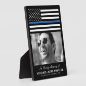 Memorial Foto van politie Thin Blue Line Fotoplaat (Zijkant)