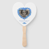 Memorial foto vergeten-me-niet hart programma handwaaier (Voorkant)