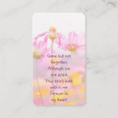 Memorial Foto Visitekaartje Prayer Garden Flowers (Voorkant)