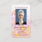 Memorial Foto Visitekaartje Prayer Garden Flowers (Achterkant)