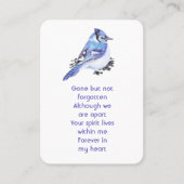 Memorial Foto Waterverf Bluejay Garden Visitekaartje (Voorkant)