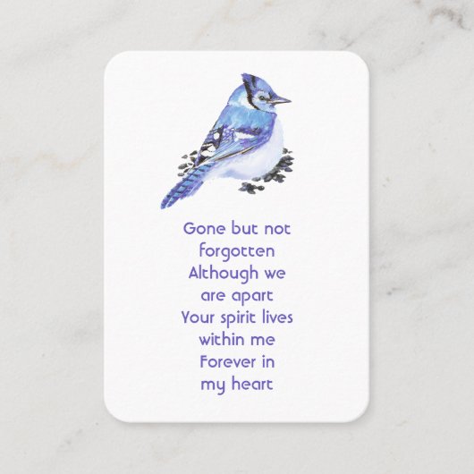 Memorial Foto Waterverf Bluejay Garden Visitekaartje (Voorkant)