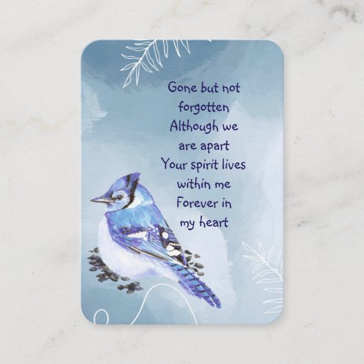 Memorial Foto Waterverf Bluejay Garden Visitekaartje (Voorkant)