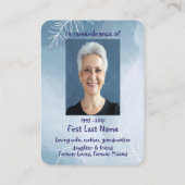 Memorial Foto Waterverf Bluejay Garden Visitekaartje (Achterkant)