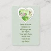 Memorial Foto Waterverf Hummingbird Bird Prayer Visitekaartje (Voorkant)