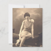 Memorial foto wit roos knop begrafenisaankondiging kaart (Achterkant)