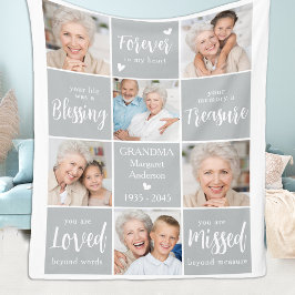 Memorial fotocollage 6 gepersonaliseerde herinneri fleece deken