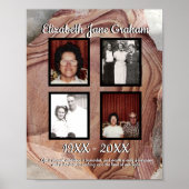 Memorial Four Photo Petrified Wood Quote Poster (Voorkant)