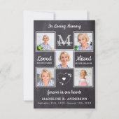 Memorial Funeral 5 Photo Collage Sympathie Bedankkaart (Voorkant)