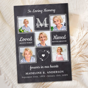 Memorial Funeral 5 Photo Collage Sympathie Bedankkaart