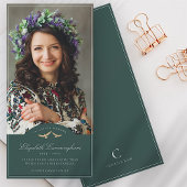 Memorial Funeral Birds Classic Monogram Foto Bedankkaart