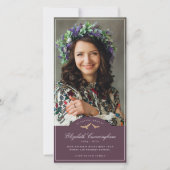 Memorial Funeral Birds Classic Monogram Foto Bedankkaart (Voorkant)