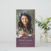 Memorial Funeral Birds Classic Monogram Foto Bedankkaart (Staand voorkant)