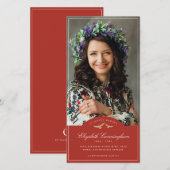 Memorial Funeral Birds Classic Monogram Foto Bedankkaart (Voorkant / Achterkant)