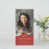 Memorial Funeral Birds Classic Monogram Foto Bedankkaart (Staand voorkant)