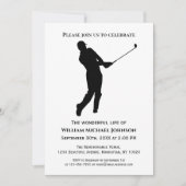 Memorial Funeral Black and White Golf Player Kaart (Voorkant)