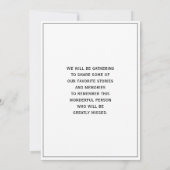 Memorial Funeral Black and White Golf Player Kaart (Achterkant)