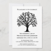 Memorial Funeral Black and White Tree of Life Kaart (Voorkant)