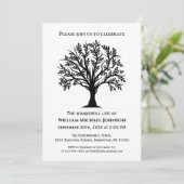 Memorial Funeral Black and White Tree of Life Kaart (Staand voorkant)