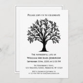 Memorial Funeral Black and White Tree of Life Kaart (Voorkant / Achterkant)