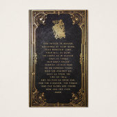 Memorial Funeral  Black Gold Prayer Card Visitekaartje (Achterkant)