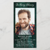 Memorial Funeral Bladwijzer Foto Green Marbl (Voorkant)