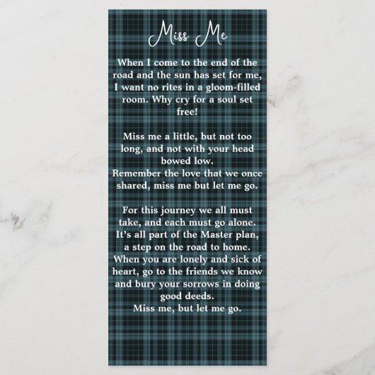 Memorial Funeral Bladwijzer Kaart Pset Foto (Achterkant)