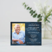 Memorial Funeral Blue Marble Celebration of Life Uitnodiging Briefkaart (Staand voorkant)