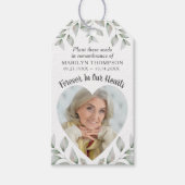 Memorial Funeral Botanical Seed Packet Photo Cadeaulabel (Voorkant)