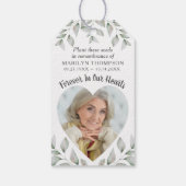 Memorial Funeral Botanical Seed Packet Photo Cadeaulabel (Achterkant)