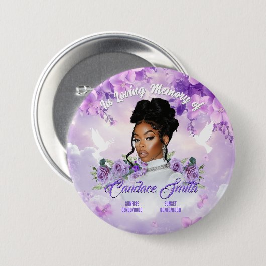 Memorial Funeral Button (Voorkant /achterkant)