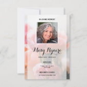 Memorial Funeral Card met Floral Background Kaart (Voorkant)