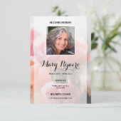 Memorial Funeral Card met Floral Background Kaart (Staand voorkant)