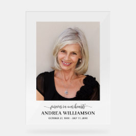 Memorial Funeral Celebration of Life Photo Acryl Bord