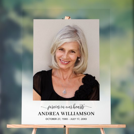 Memorial Funeral Celebration of Life Photo Acryl Bord (Neutraal)