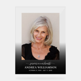 Memorial Funeral Celebration of Life Photo Acryl Bord