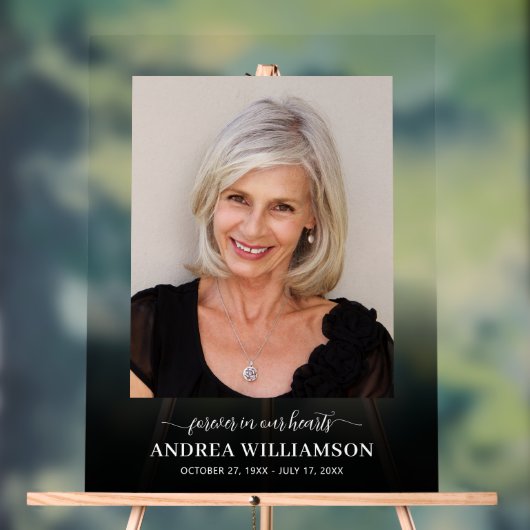 Memorial Funeral Celebration of Life Photo Acryl Bord (Neutraal)