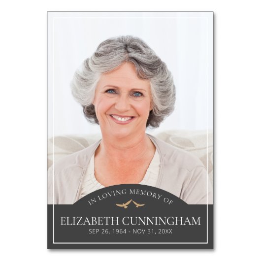 Memorial Funeral Classic Birds Photo Remembryo Kaart (Voorkant)