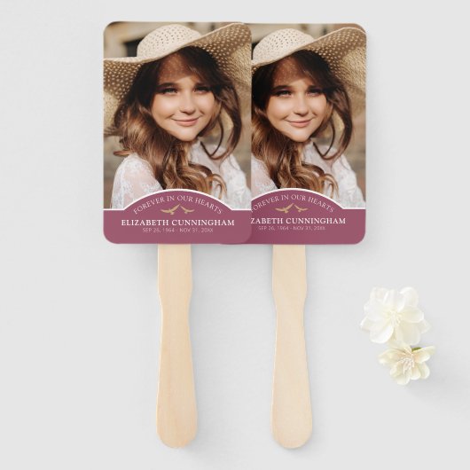 Memorial Funeral Classic Custom Photo Remembryo Handwaaier (Voorkant en achterkant)