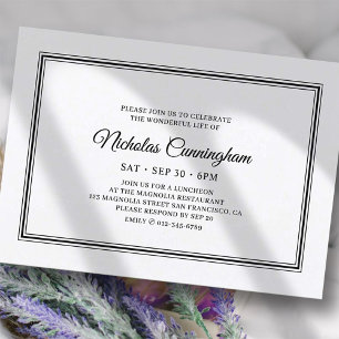 Memorial Funeral Classic Simple Elegant Kaart