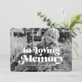 Memorial Funeral  Classic Simple Photo Bedankkaart (Staand voorkant)