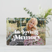 Memorial Funeral  Classic Simple Photo Bedankkaart (Staand voorkant)