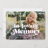 Memorial Funeral  Classic Simple Photo Bedankkaart (Voorkant)
