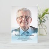 Memorial Funeral Clouds in Heaven Modern Photo Bedankkaart (Staand voorkant)