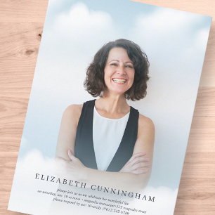 Memorial Funeral Clouds in Heaven Modern Photo Kaart