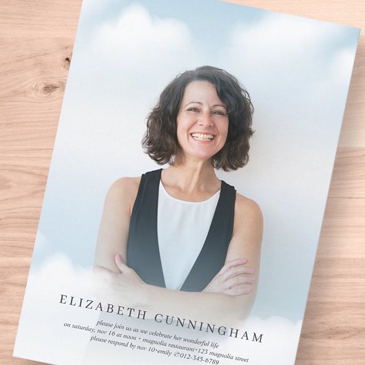 Memorial Funeral Clouds in Heaven Modern Photo Kaart