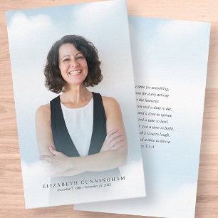 Memorial Funeral Clouds in Heaven Modern Photo Visitekaartje