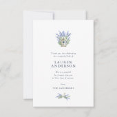 Memorial Funeral Country Rustic Lavender Flowers Bedankkaart (Voorkant)